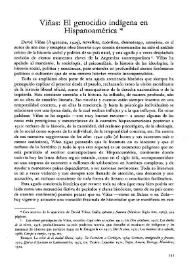 Portada:Viñas: El genocidio indígena en Hispanoamérica / Rodolfo A. Borello