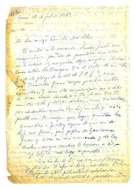 Portada:Carta de María Zambrano a Camilo José Cela. Roma, 18 de julio de 1963
