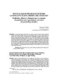 Portada:Puntualizaciones realistas sobre la conceptuación: «redes» del derecho. Realidades, silencios y fantasías que se conjugan al postularla como «paradigma» renovador del pensamiento jurídico  / Enrique P. Haba