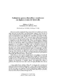 Portada:Sodomitas, putos, doncellos y maricotes en algunos textos de Quevedo / Adrienne L. Martín