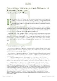Portada:Notas acerca del desaparecido "Botarga" de Tortuero (Guadalajara) / José Ramón López de los Mozos