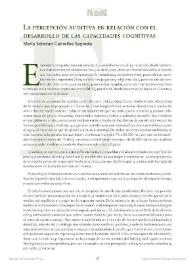 Portada:La percepción auditiva en relación con el desarrollo de las capacidades cognitivas / María Soledad Cabrelles Sagredo