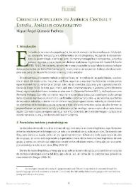 Portada:Creencias populares en América Central y España. Análisis comparativo / Miguel Ángel Quesada Pacheco