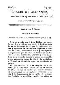 Portada:Núm. 74, 15 de marzo de 1817