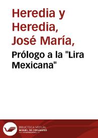 Portada:Prólogo a la \"Lira Mexicana\"