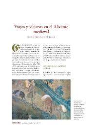 Portada:Viajes y viajeros en el Alicante medieval  / José Hinojosa Montalvo