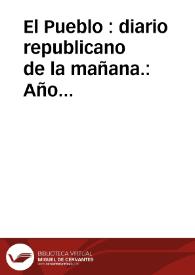 Portada:El Pueblo : diario republicano de la mañana.: Año XLIII Número 15051/15074 - septiembre 1936 mes completo