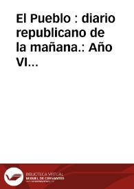 Portada:El Pueblo : diario republicano de la mañana.: Año VI Número 1960 - diciembre 1899