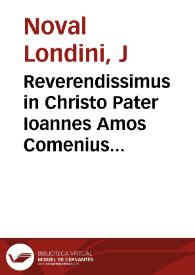 Portada:Reverendissimus in Christo Pater Ioannes Amos Comenius [Material gráfico]