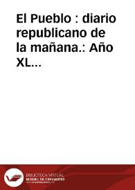 Portada:El Pueblo : diario republicano de la mañana.: Año XL Número 14189/14213 - octubre 1933 mes completo