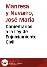 Portada:Comentarios a la Ley de Enjuiciamiento Civil