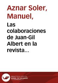 Portada:Las colaboraciones de Juan-Gil Albert en la revista "Correo literario" de Buenos Aires / Manuel Aznar Soler
