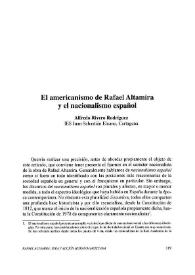 Portada:El americanismo de Rafael Altamira y el nacionalismo español / Alfredo Rivero Rodríguez