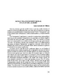 Portada:Mito y transgresión moral en Juan Gil-Albert / Luis Antonio de Villena