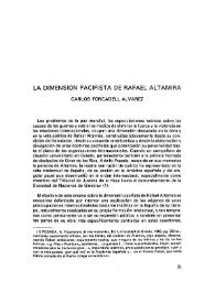 Portada:La dimensión pacifista de Rafael Altamira / Carlos Forcadell Álvarez
