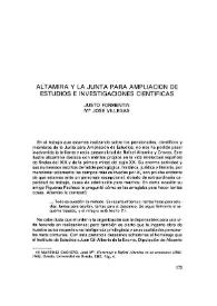 Portada:Altamira y la Junta para la Ampliación de Estudios e Investigaciones Científicas / Justo Formentín y Mª José Villegas