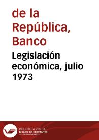 Portada:Legislación económica, julio 1973