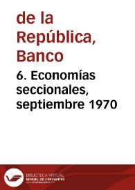 Portada:6. Economías seccionales, septiembre 1970