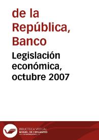 Portada:Legislación económica, octubre 2007