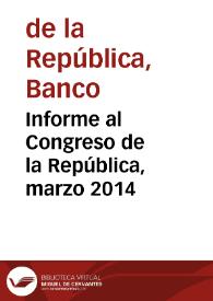 Portada:Informe al Congreso de la República, marzo 2014