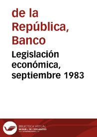 Portada:Legislación económica, septiembre 1983