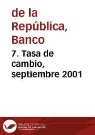 Portada:7. Tasa de cambio, septiembre 2001