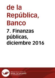 Portada:7. Finanzas públicas, diciembre 2016