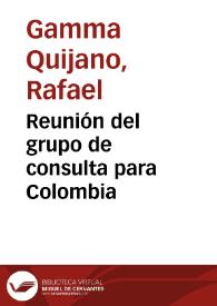 Portada:Reunión del grupo de consulta para Colombia