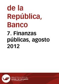 Portada:7. Finanzas públicas, agosto 2012