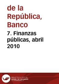 Portada:7. Finanzas públicas, abril 2010