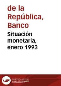 Portada:Situación monetaria, enero 1993