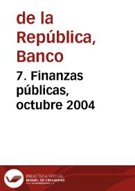 Portada:7. Finanzas públicas, octubre 2004