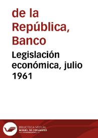 Portada:Legislación económica, julio 1961