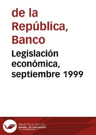 Portada:Legislación económica, septiembre 1999