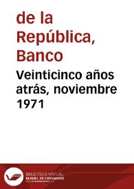 Portada:Veinticinco años atrás, noviembre 1971