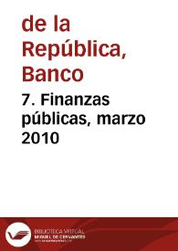 Portada:7. Finanzas públicas, marzo 2010