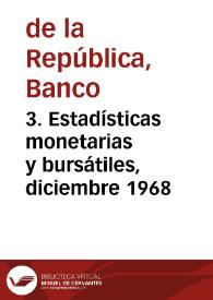 Portada:3. Estadísticas monetarias y bursátiles, diciembre 1968