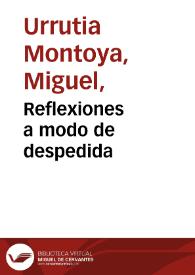 Portada:Reflexiones a modo de despedida