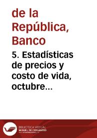 Portada:5. Estadísticas de precios y costo de vida, octubre 1961