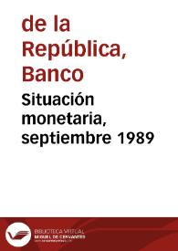 Portada:Situación monetaria, septiembre 1989