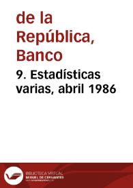 Portada:9. Estadísticas varias, abril 1986