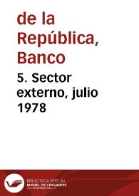 Portada:5. Sector externo, julio 1978