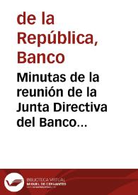 Portada:Minutas de la reunión de la Junta Directiva del Banco de la República y comunicados de prensa, abril 2015