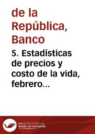 Portada:5. Estadísticas de precios y costo de la vida, febrero 1965