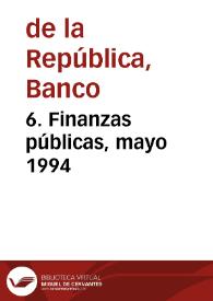 Portada:6. Finanzas públicas, mayo 1994