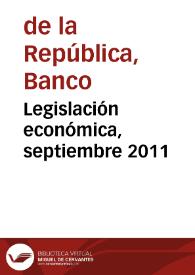 Portada:Legislación económica, septiembre 2011