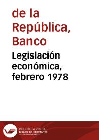 Portada:Legislación económica, febrero 1978