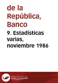 Portada:9. Estadísticas varias, noviembre 1986