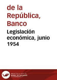 Portada:Legislación económica, junio 1954