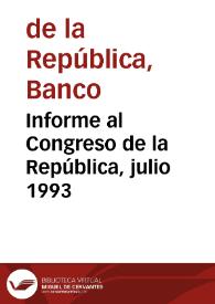 Portada:Informe al Congreso de la República, julio 1993